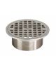 **JRS 2005Y04-A05NB-P050 4" NO HUB SHOWER DRAIN W/(-A05NB)5" ROUND NB STRAINER W/(-P050)TPC